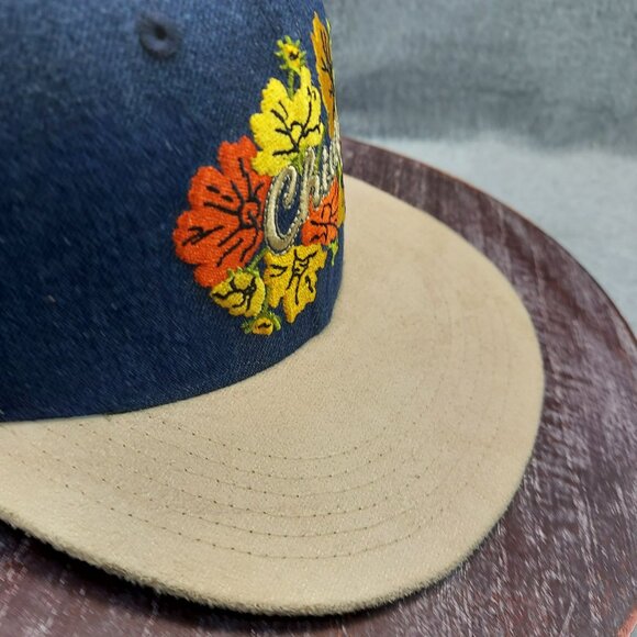 Chicago Bulls  Melonwear  BMO Floral Embroidered Denim Snapback Cap With Tan Bri - Picture 8 of 11